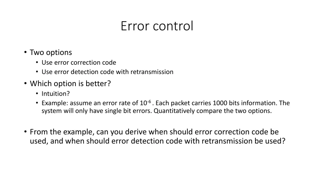 error control