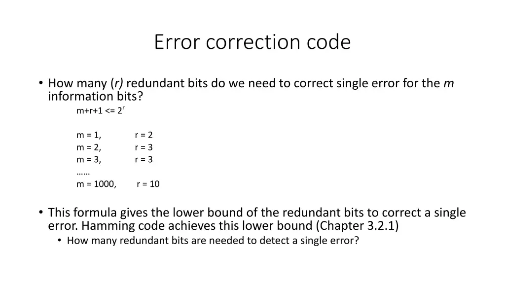 error correction code 1