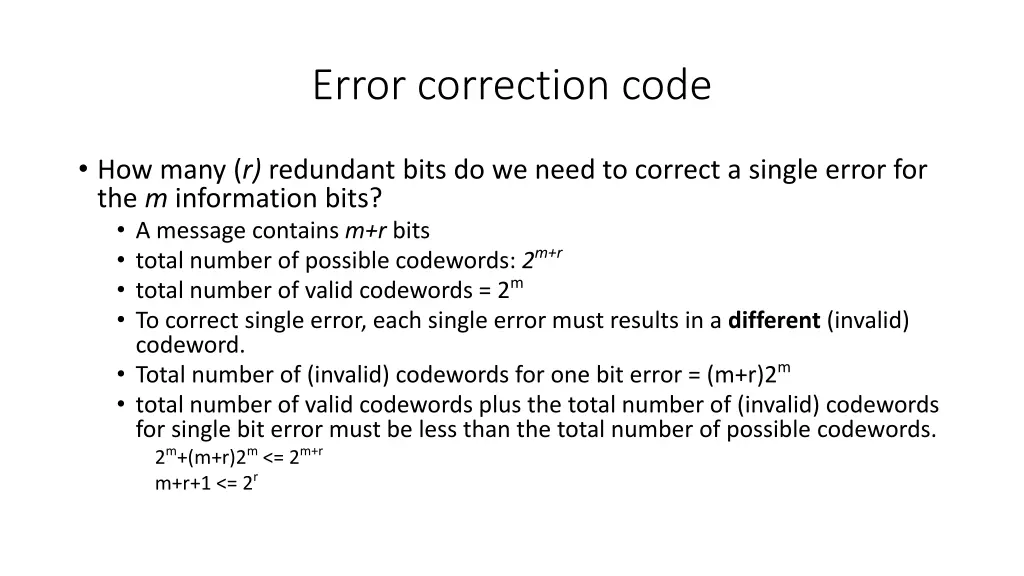 error correction code