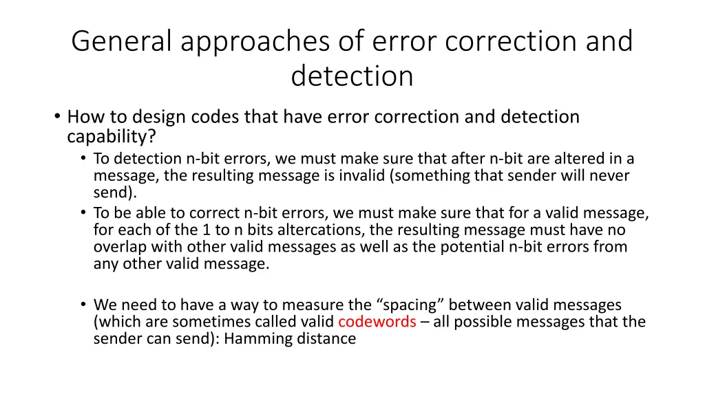 general approaches of error correction