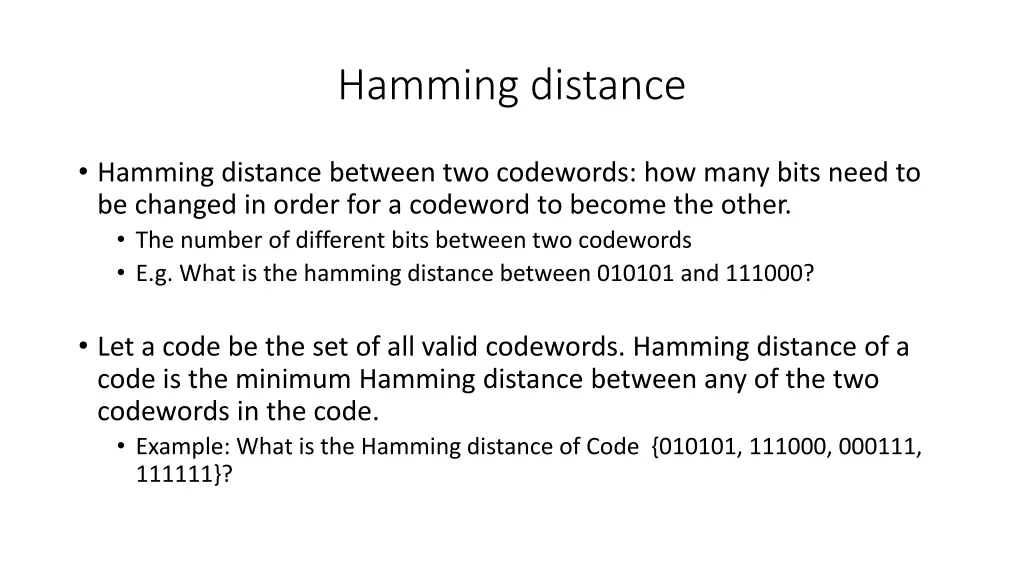 hamming distance