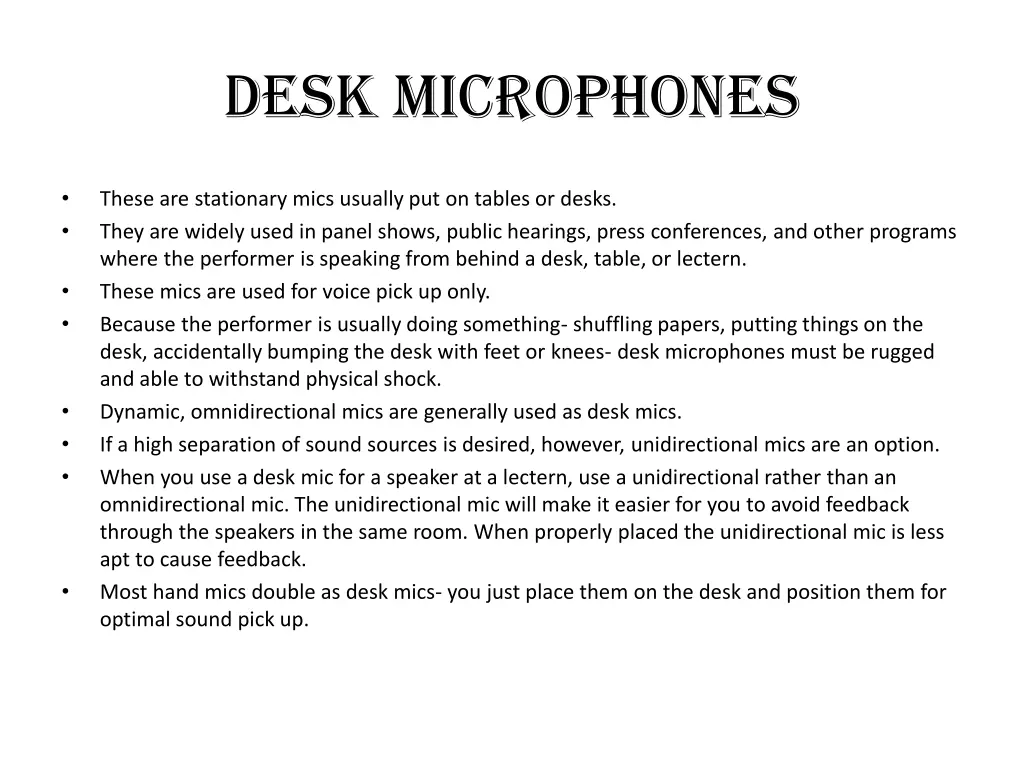 desk microphones
