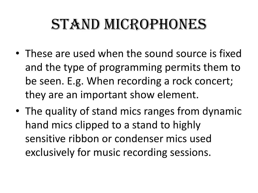 stand microphones