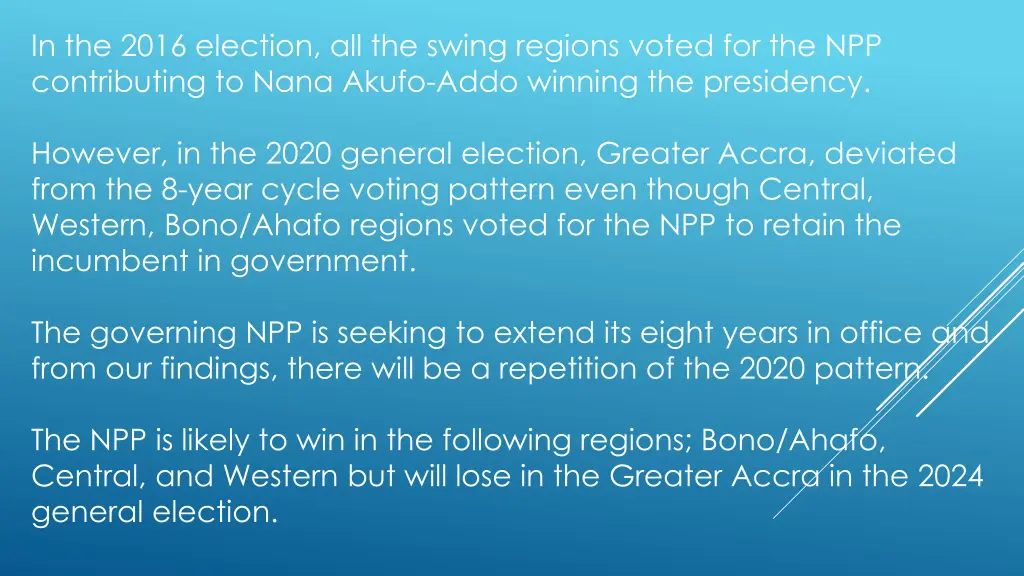 in the 2016 election all the swing regions voted