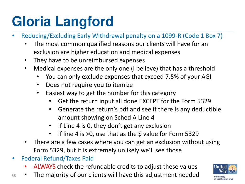 gloria langford reducing excluding early