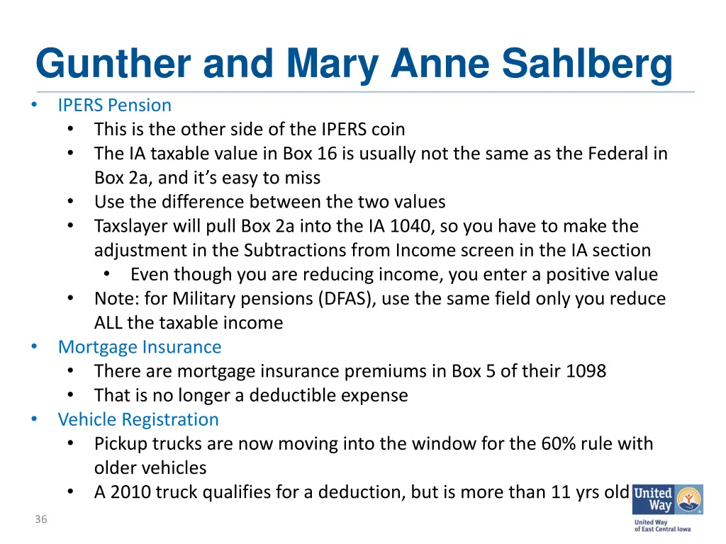 gunther and mary anne sahlberg ipers pension this