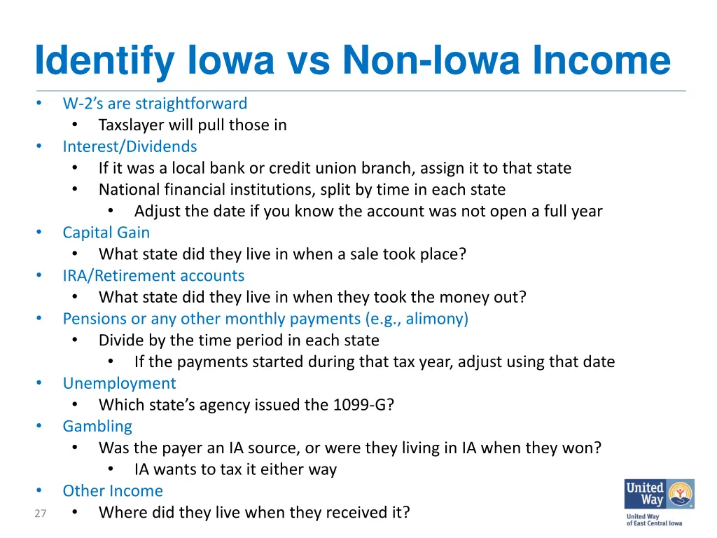 identify iowa vs non iowa income