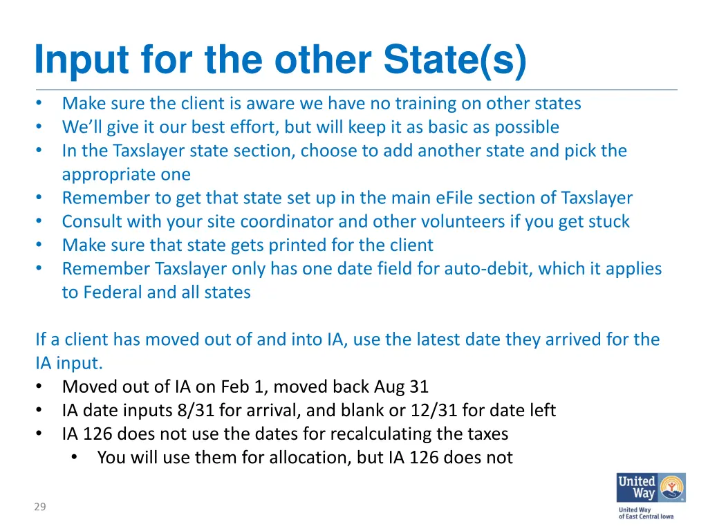 input for the other state s make sure the client