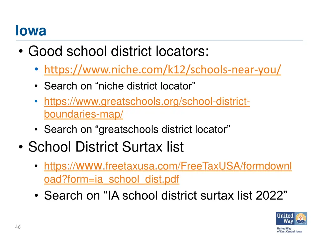 iowa good school district locators https