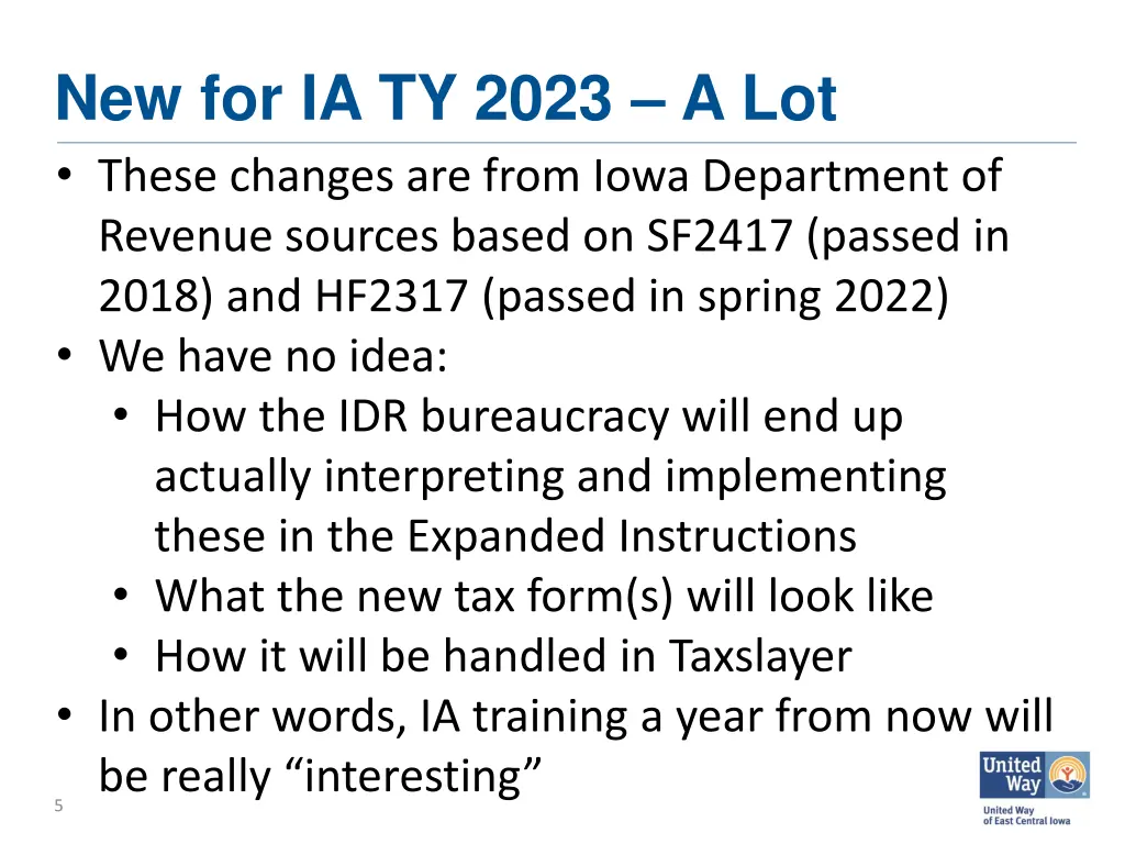 new for ia ty 2023 a lot these changes are from