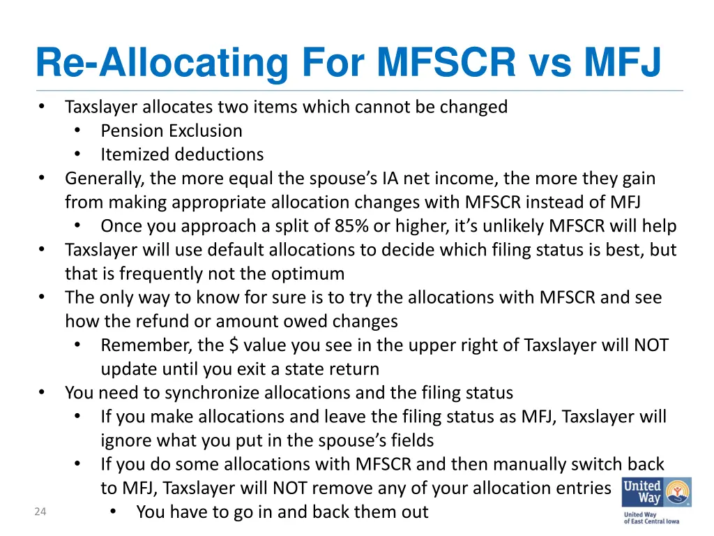 re allocating for mfscr vs mfj