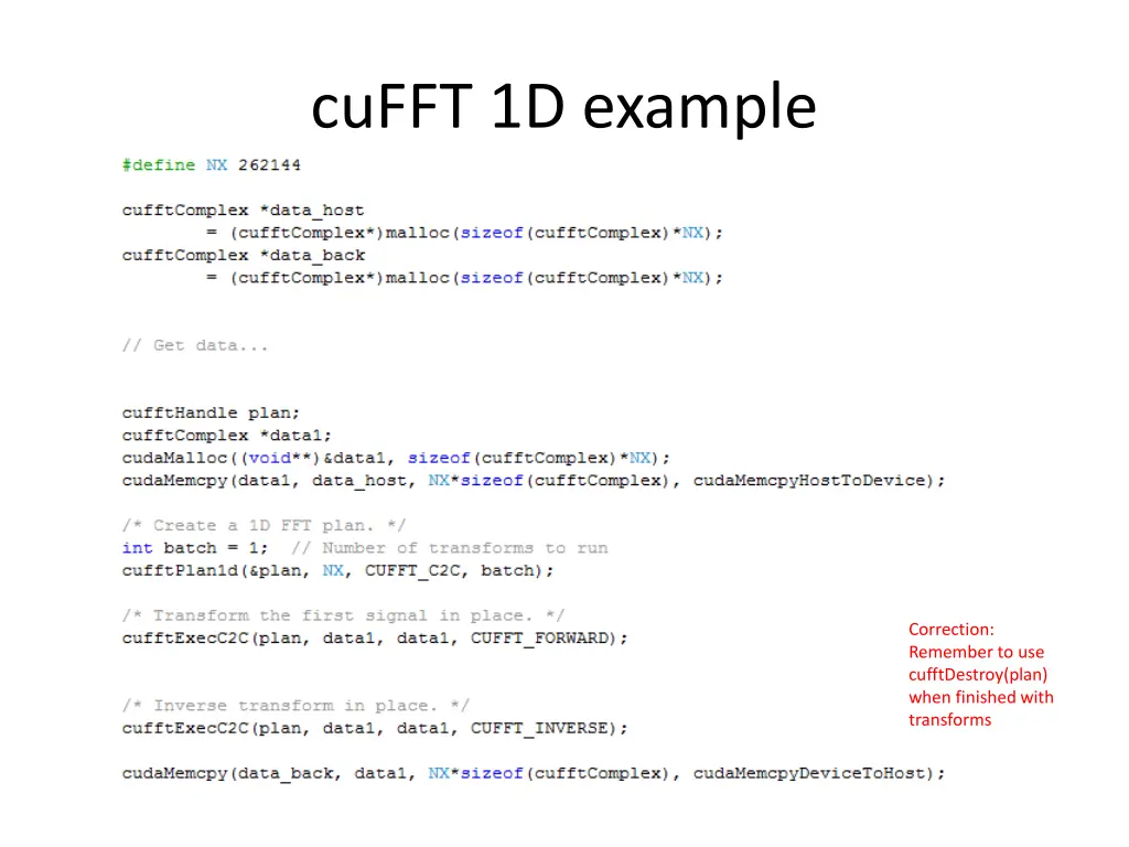 cufft 1d example