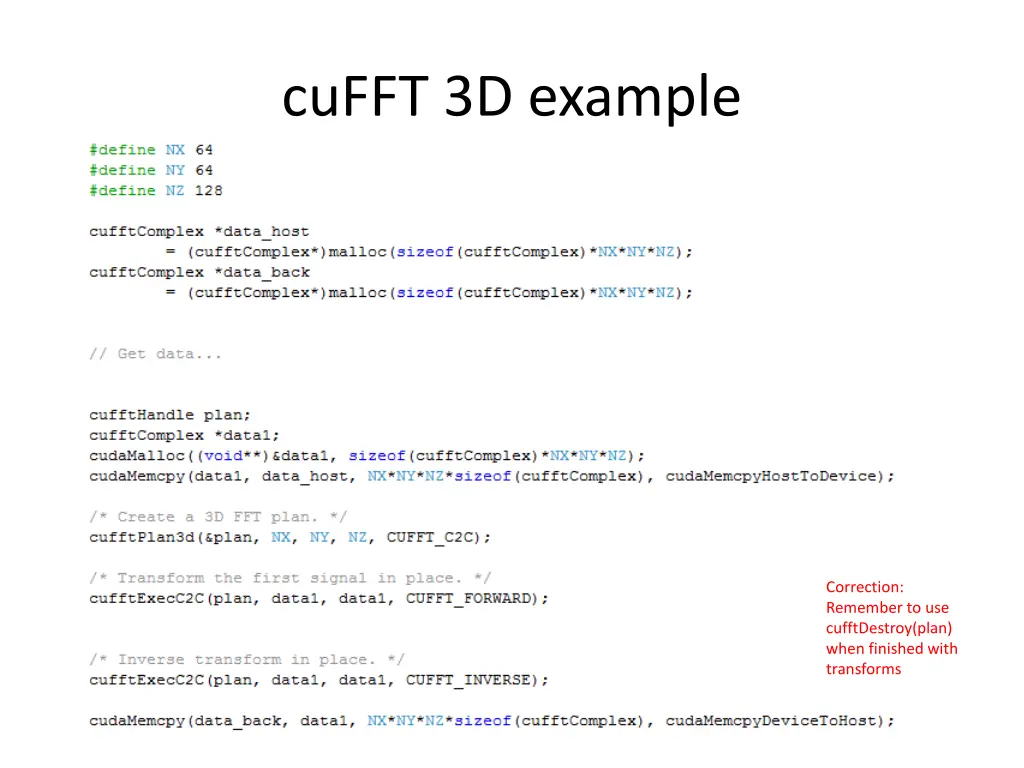 cufft 3d example
