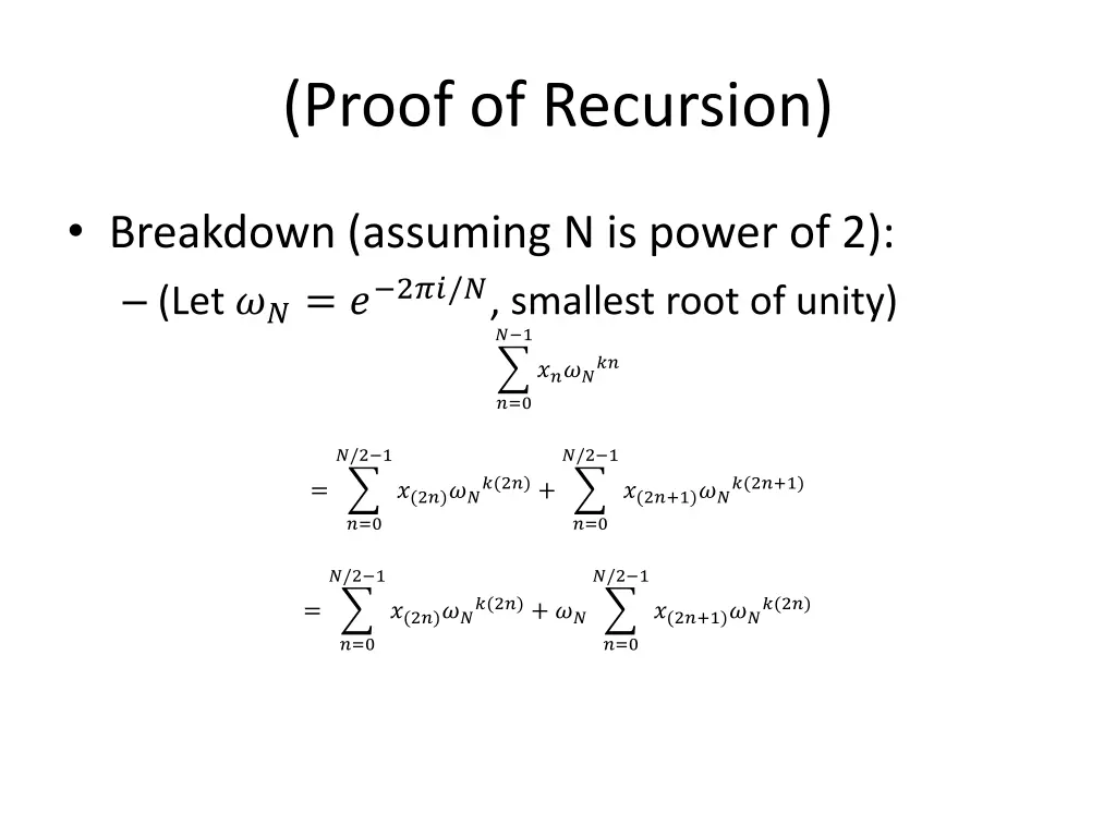 proof of recursion 1
