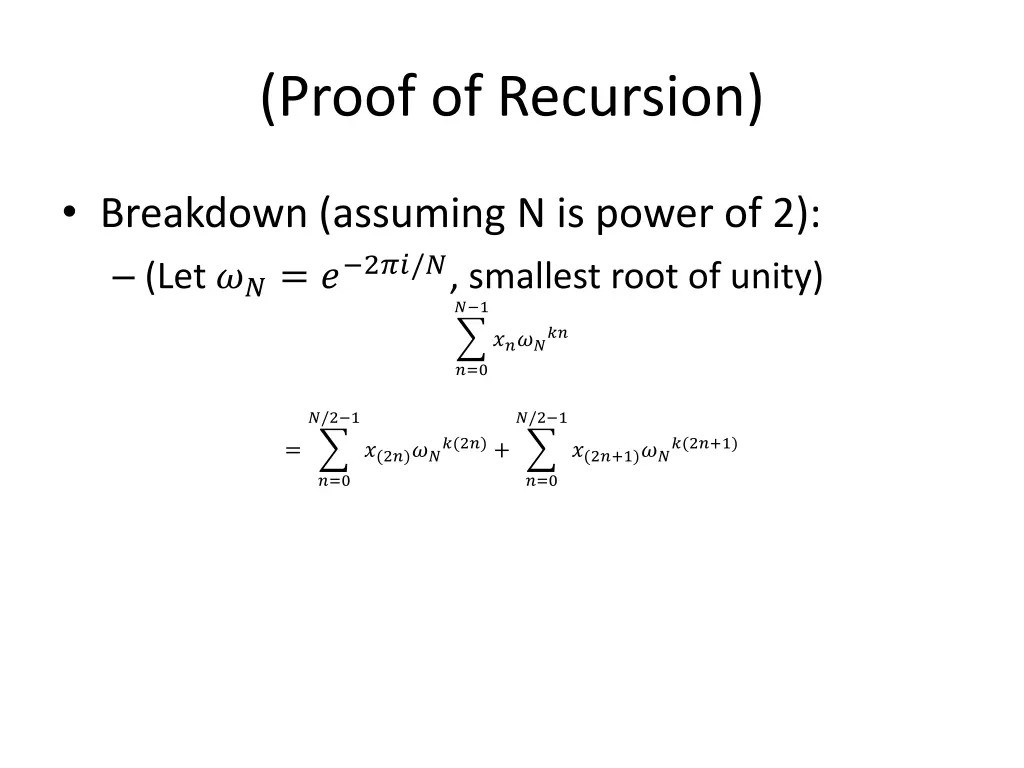 proof of recursion