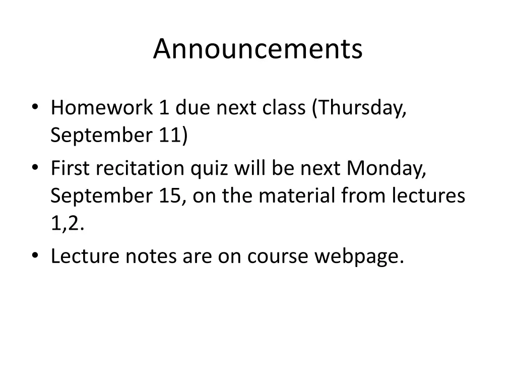 announcements