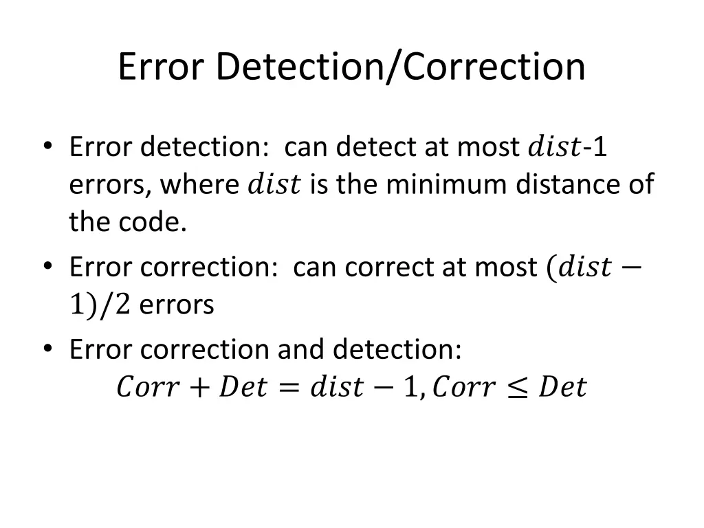 error detection correction 1