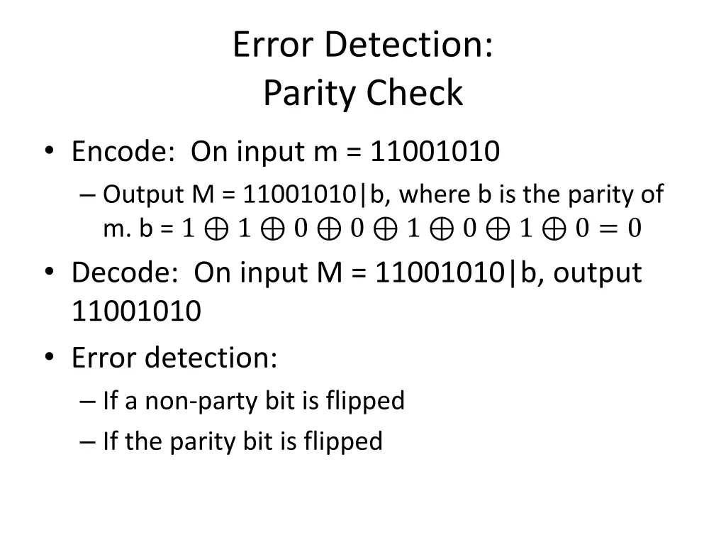 error detection parity check