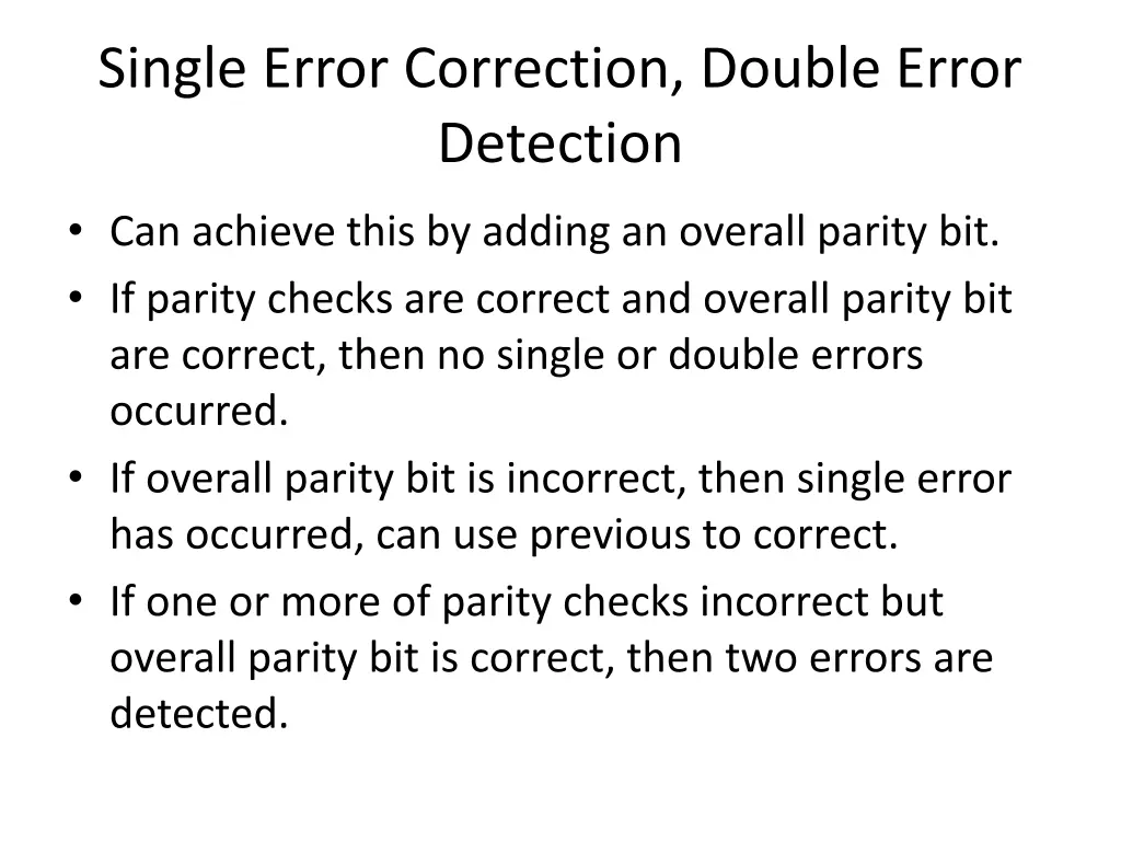 single error correction double error detection