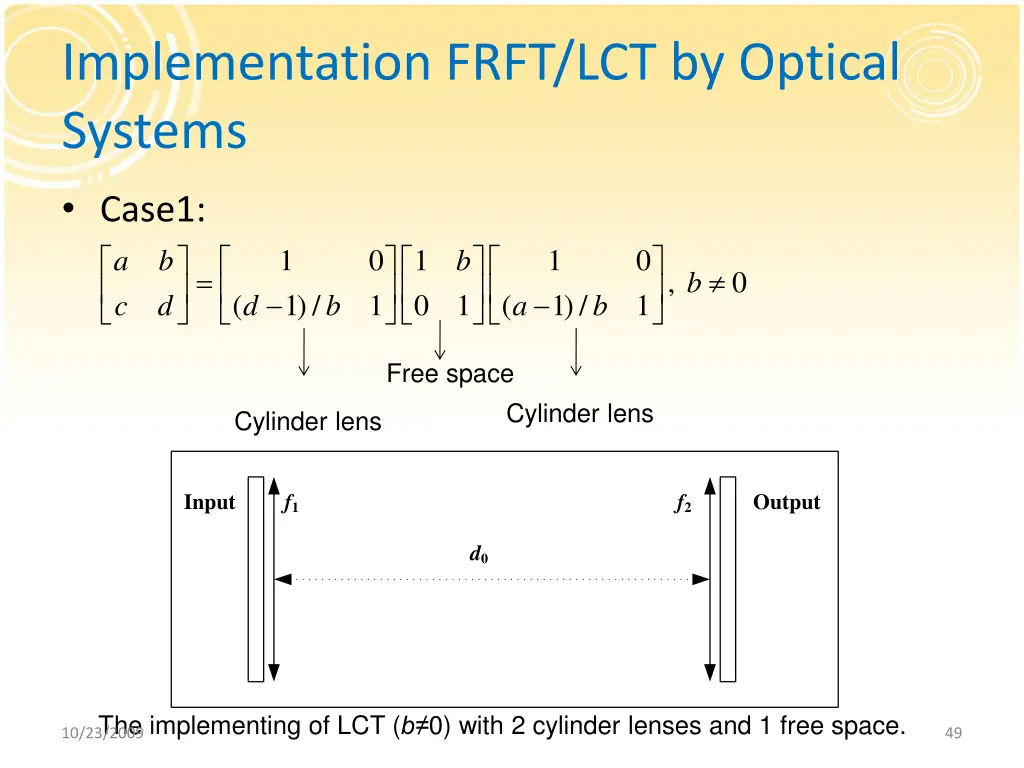 implementation frft lct by optical systems