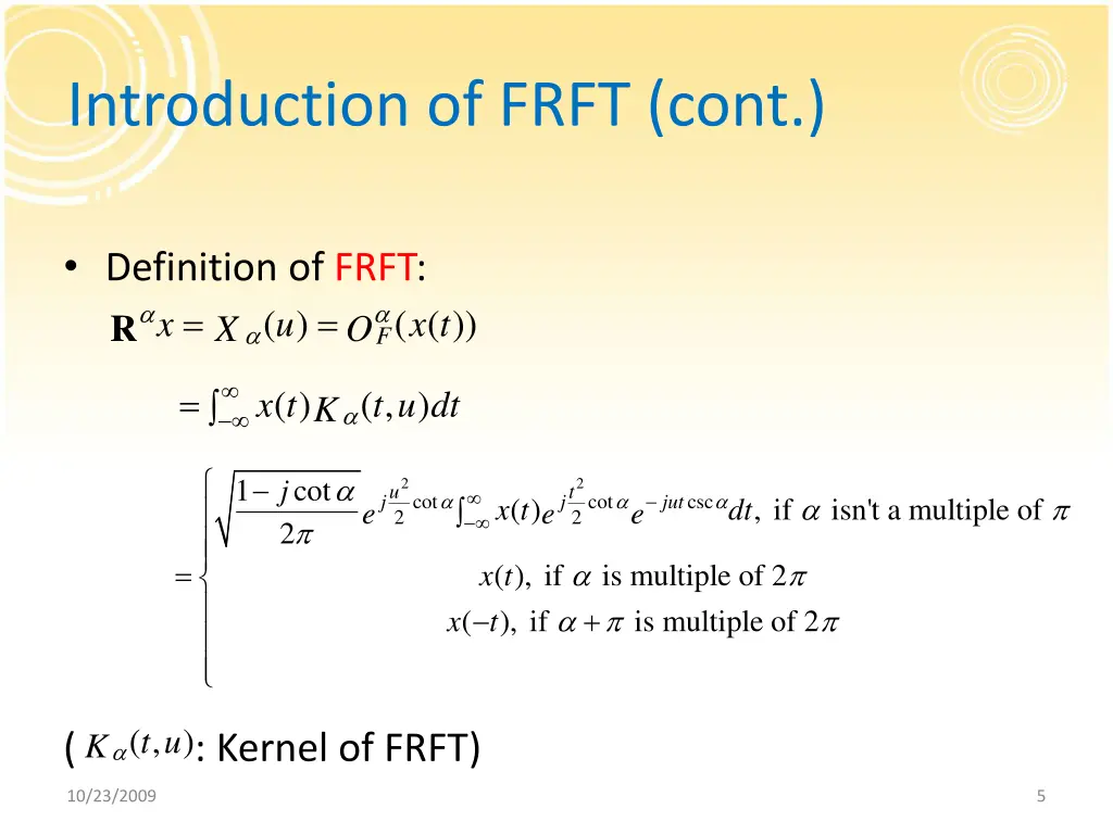 introduction of frft cont
