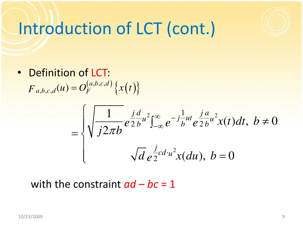 introduction of lct cont