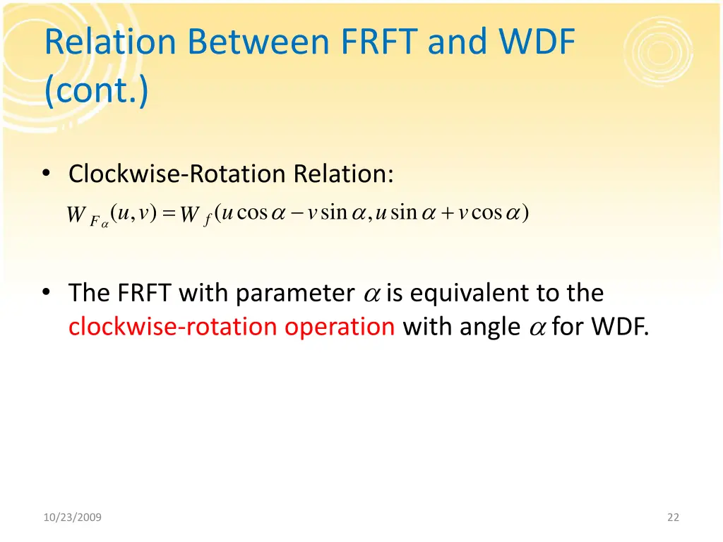 relation between frft and wdf cont 1