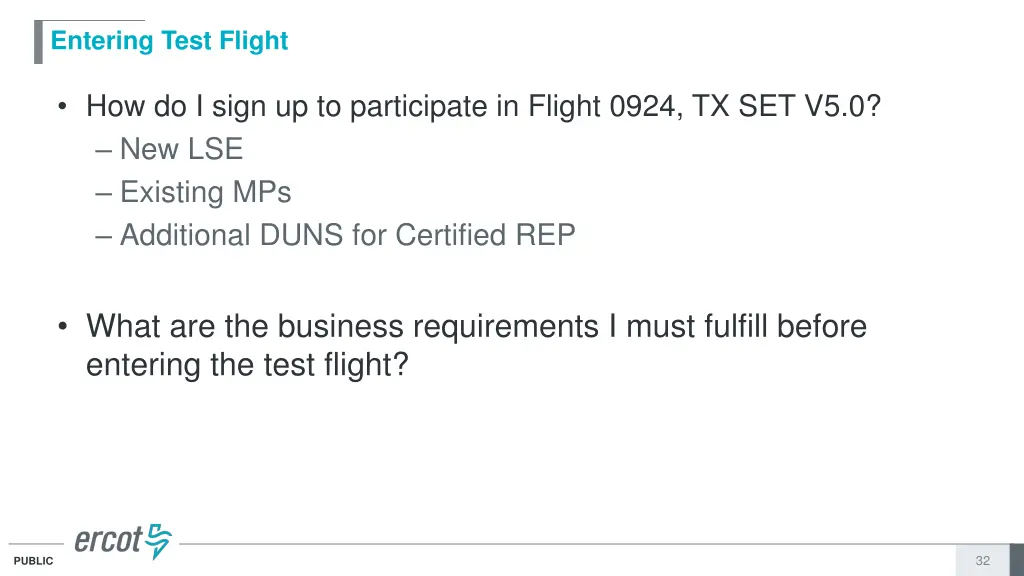 entering test flight