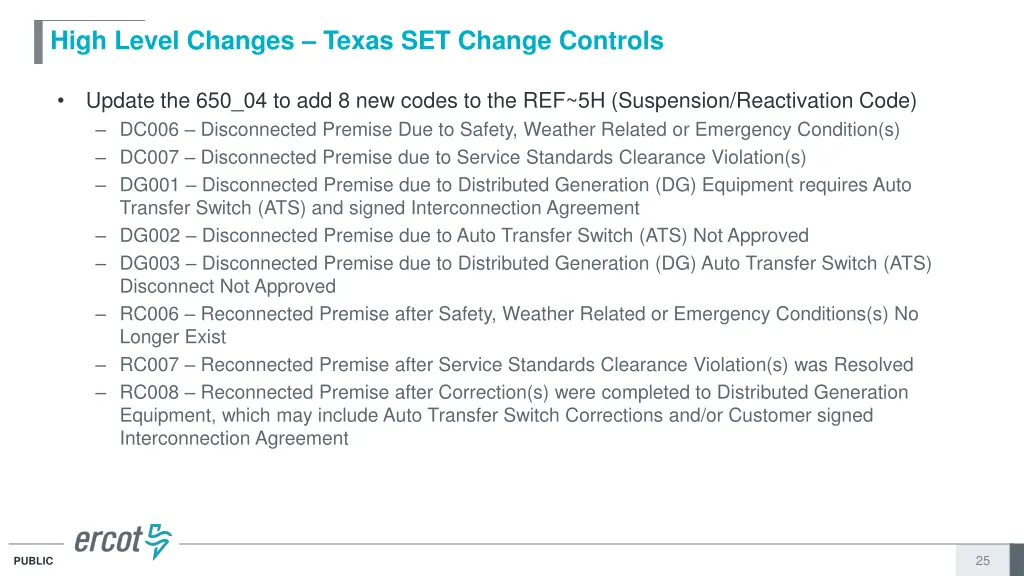 high level changes texas set change controls 2