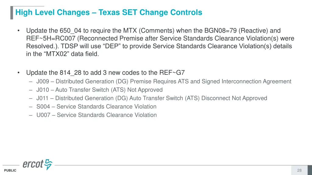 high level changes texas set change controls 5