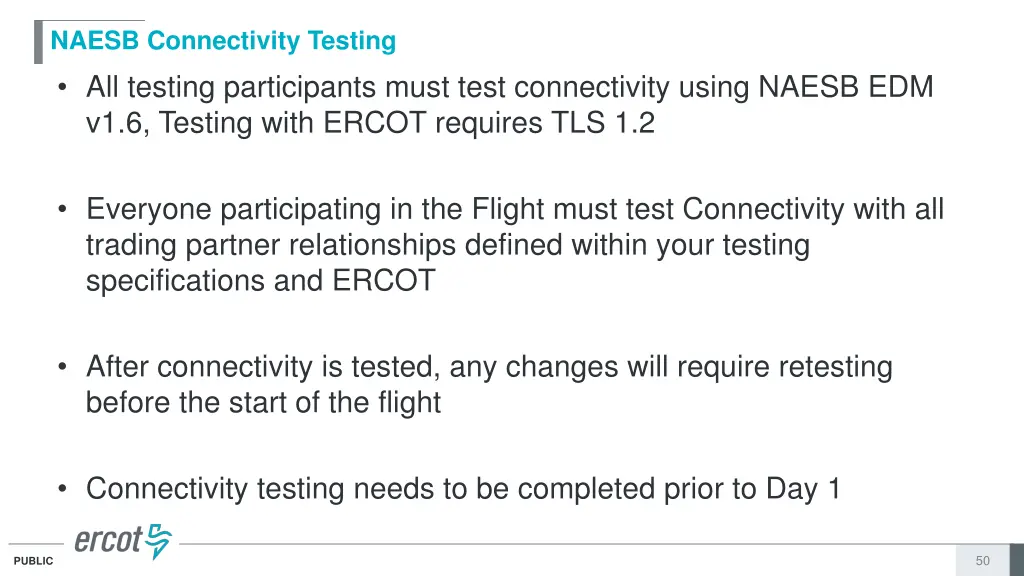 naesb connectivity testing all testing