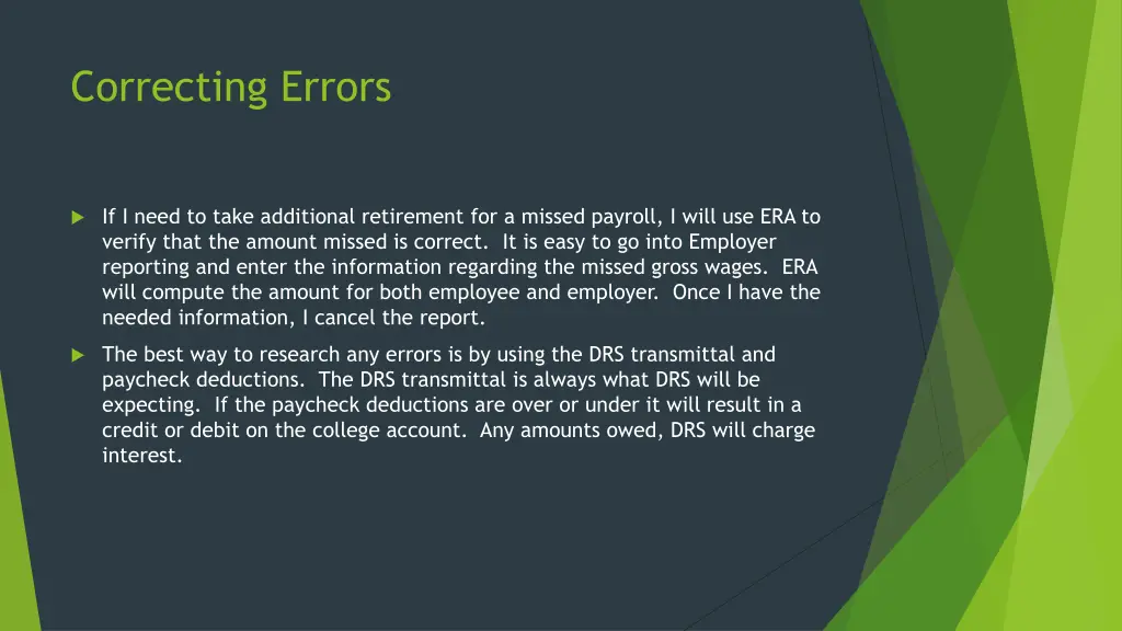 correcting errors 1