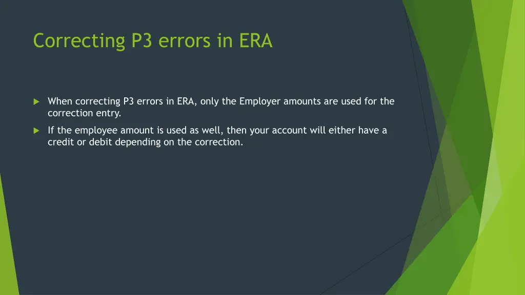 correcting p3 errors in era