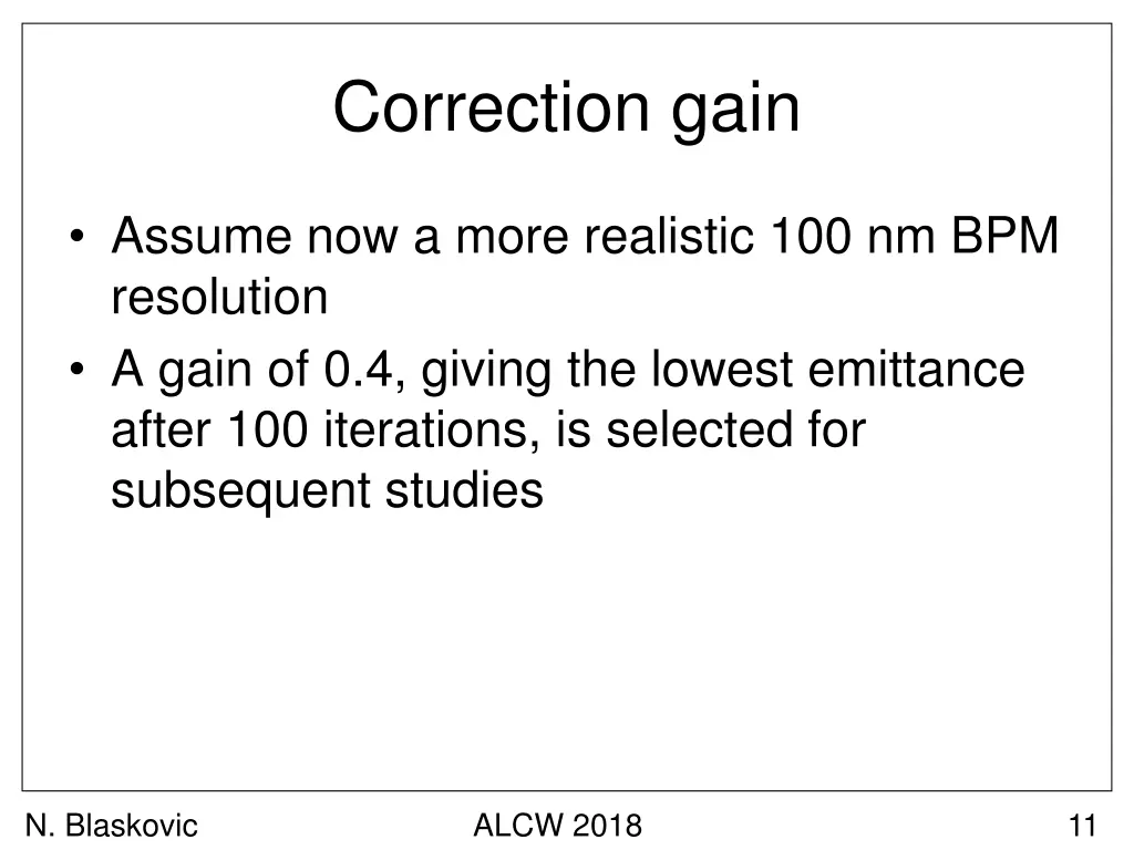 correction gain 1