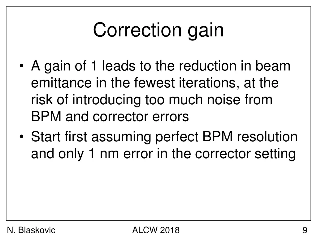 correction gain