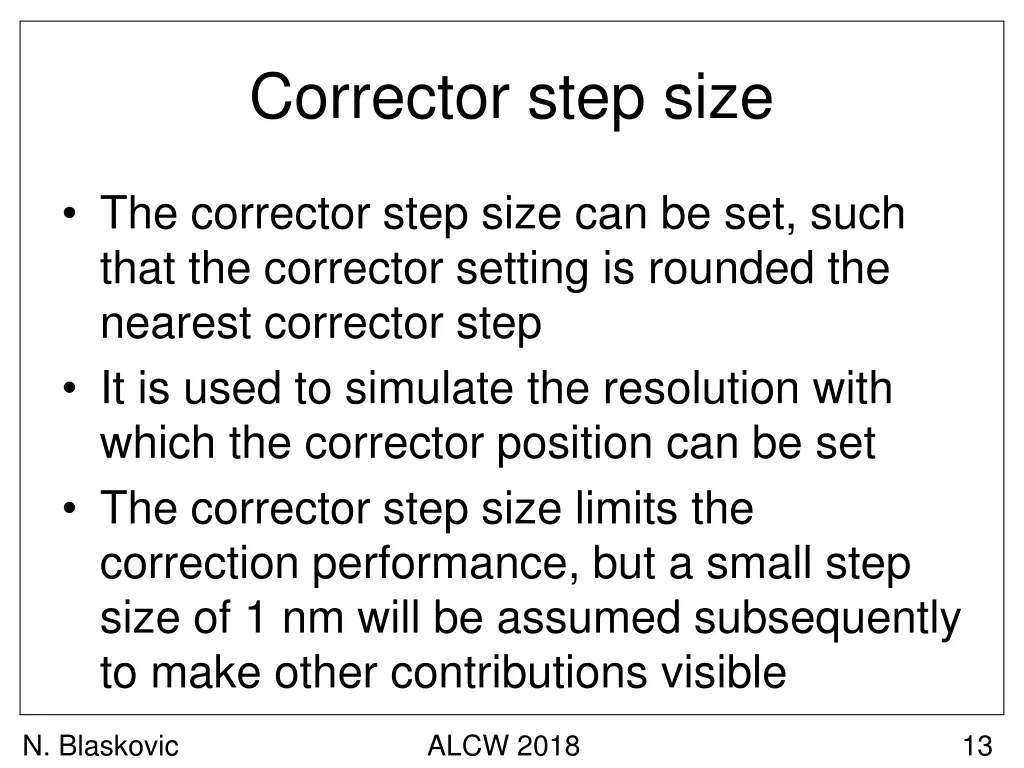 corrector step size