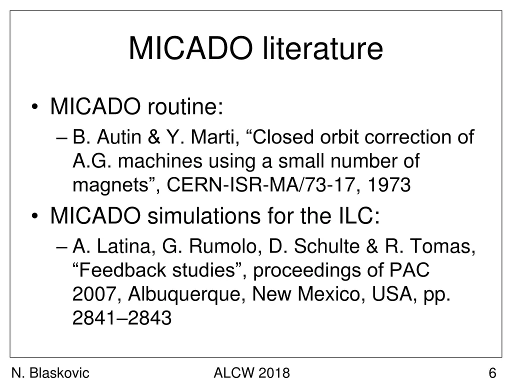 micado literature