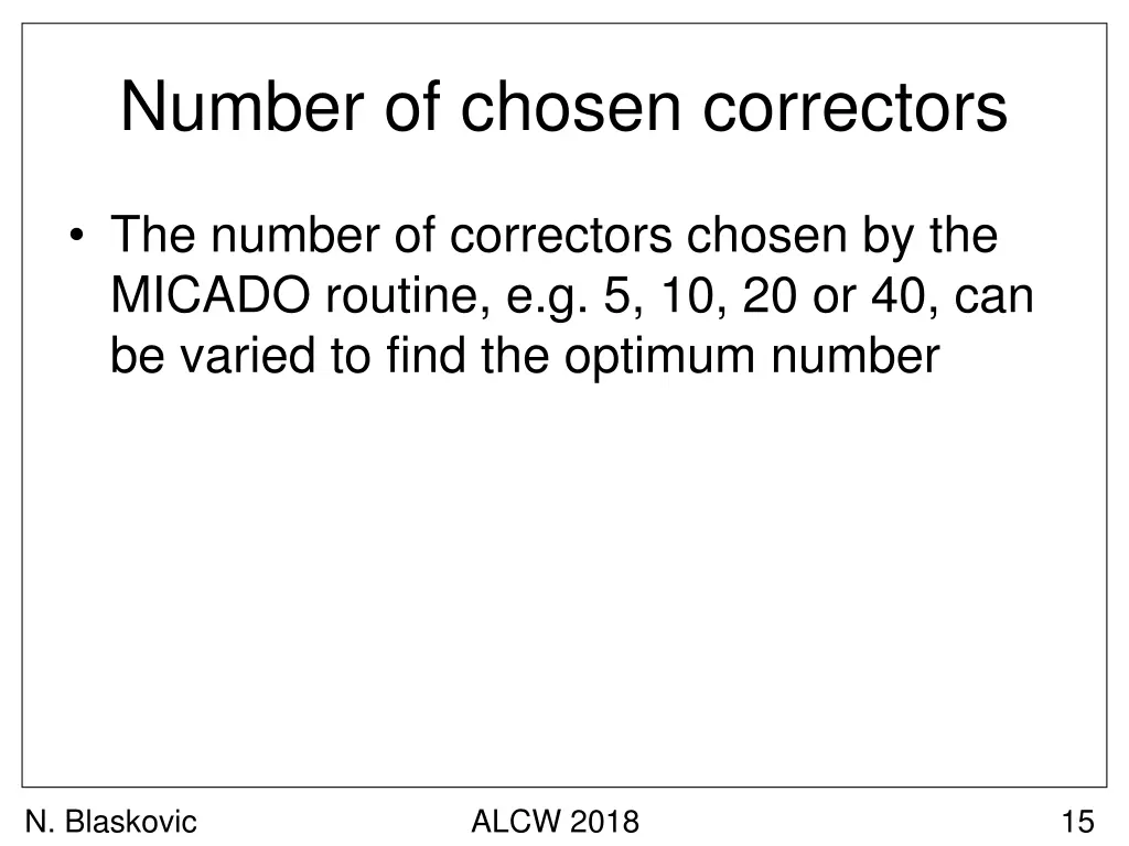 number of chosen correctors