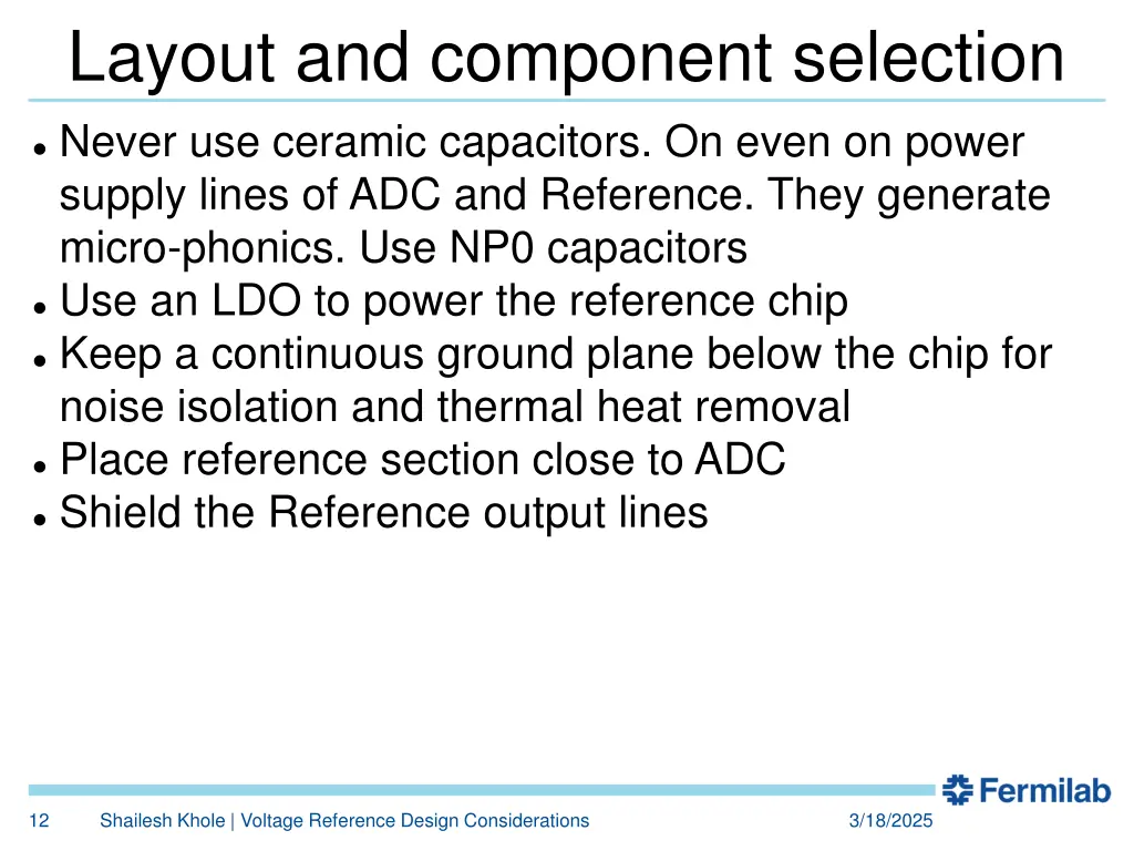 layout and component selection