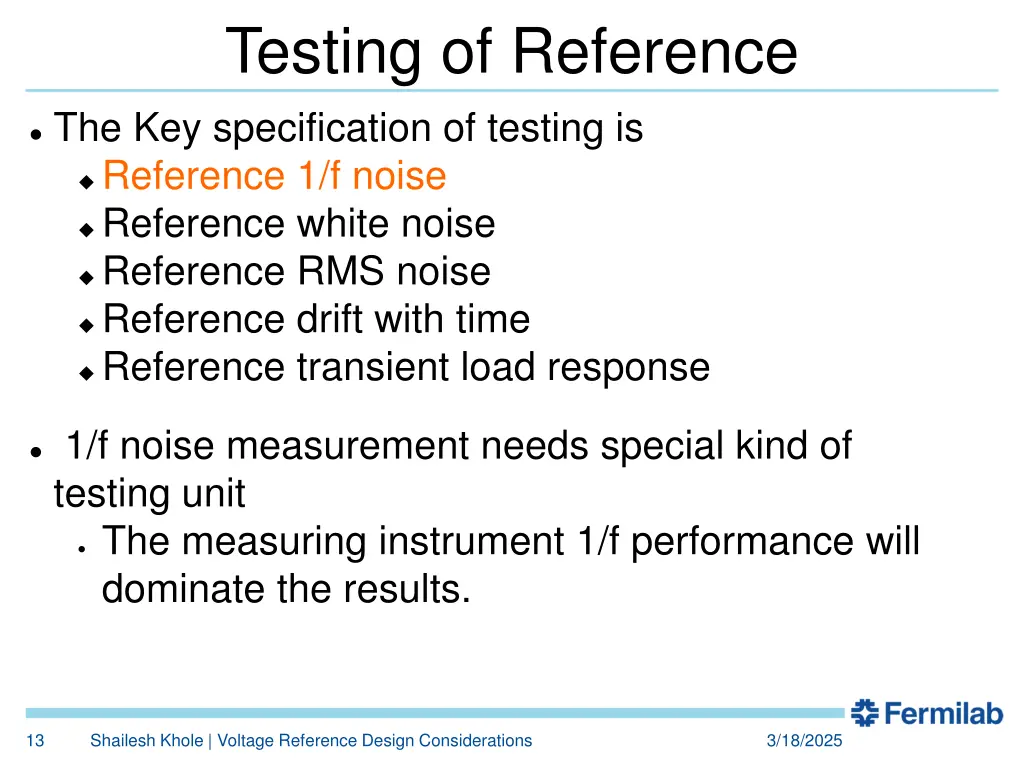 testing of reference