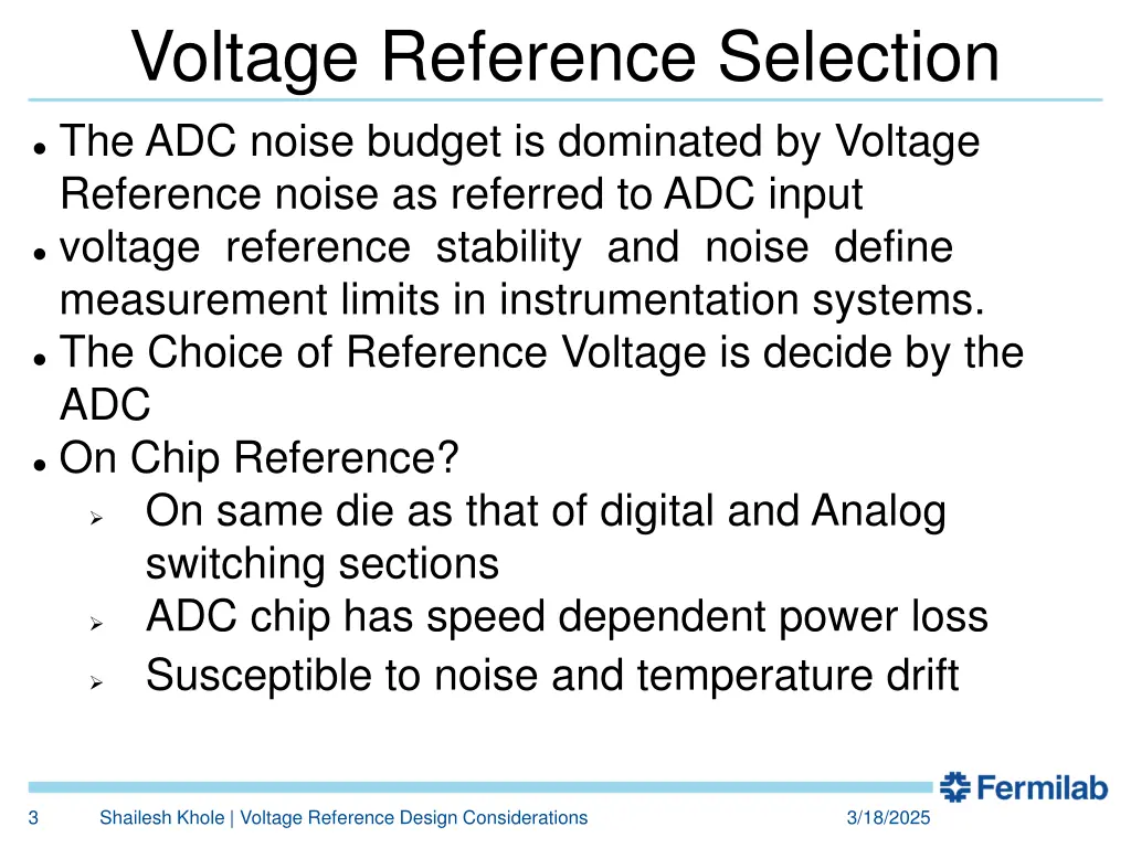 voltage reference selection