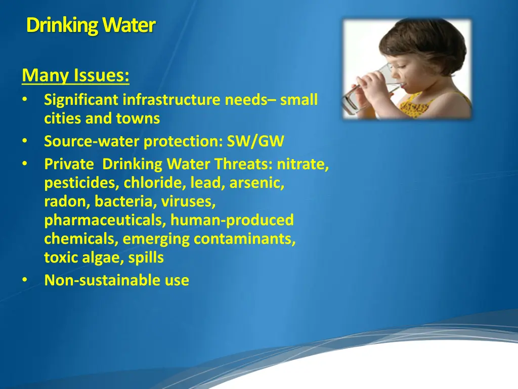 drinking water