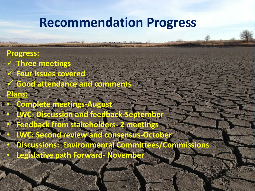 recommendation progress