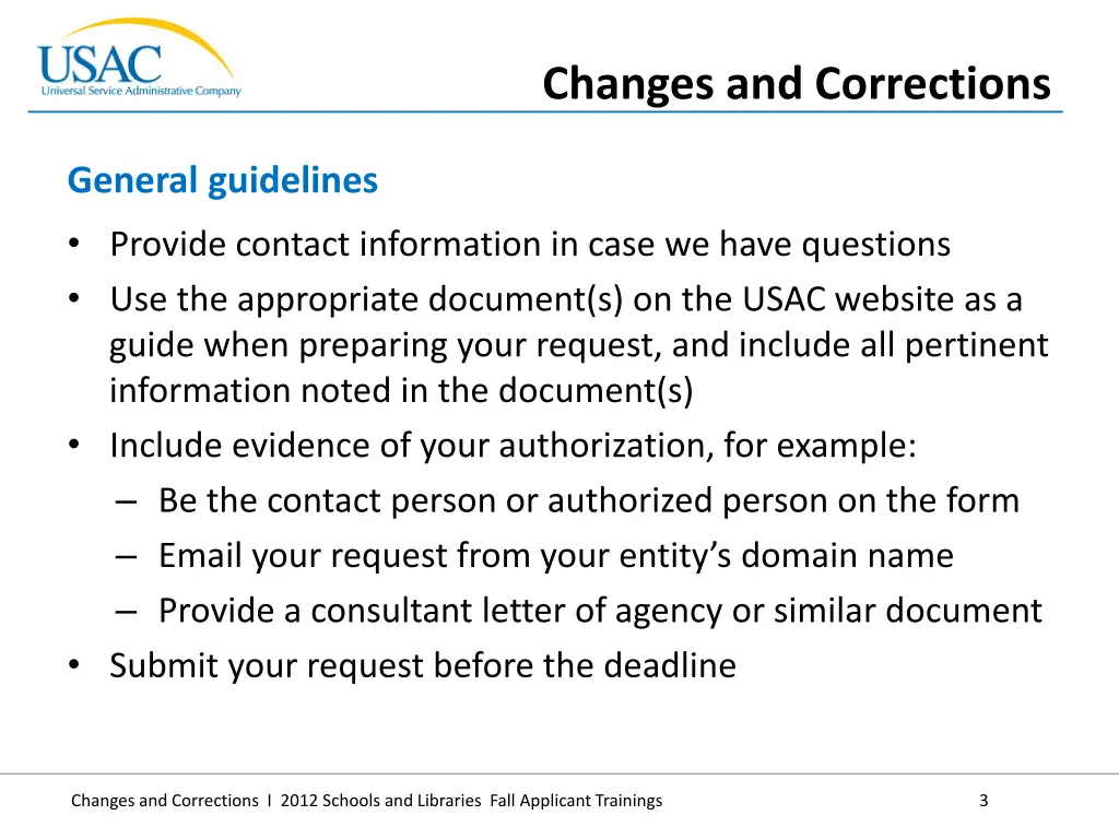 changes and corrections 1
