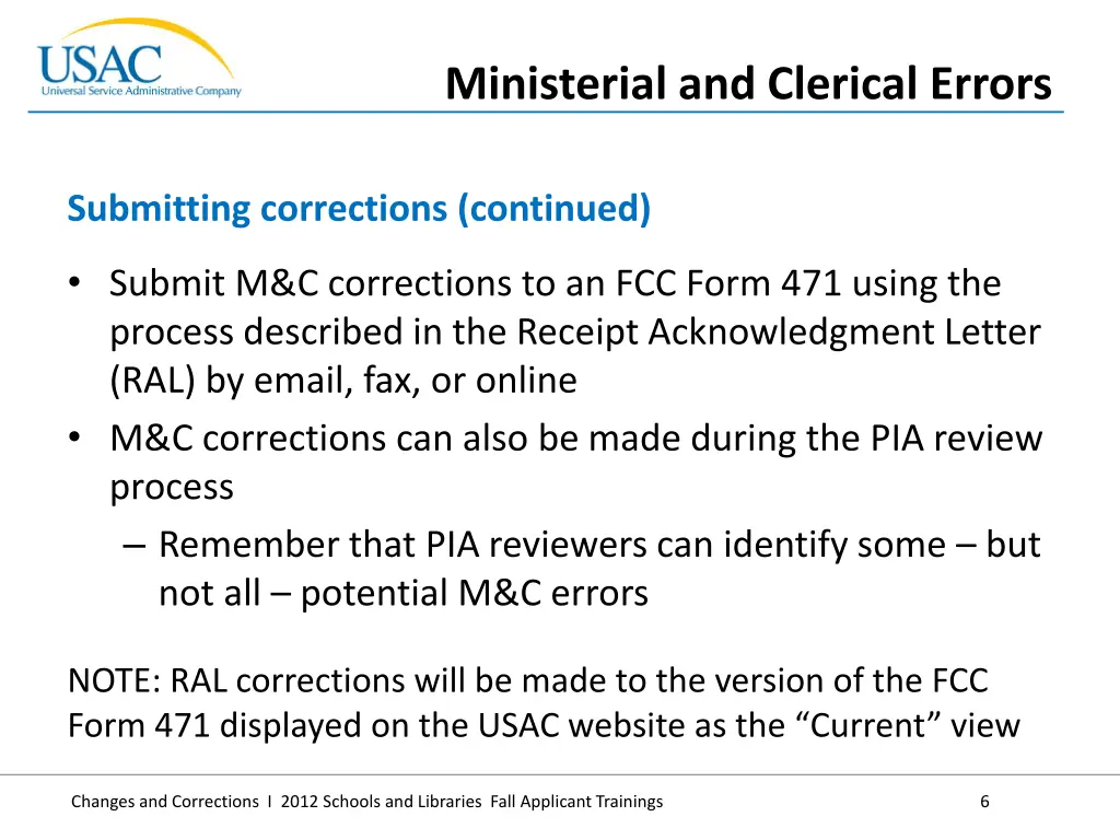 ministerial and clerical errors 2