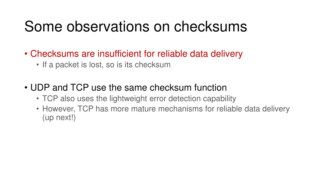 some observations on checksums 1