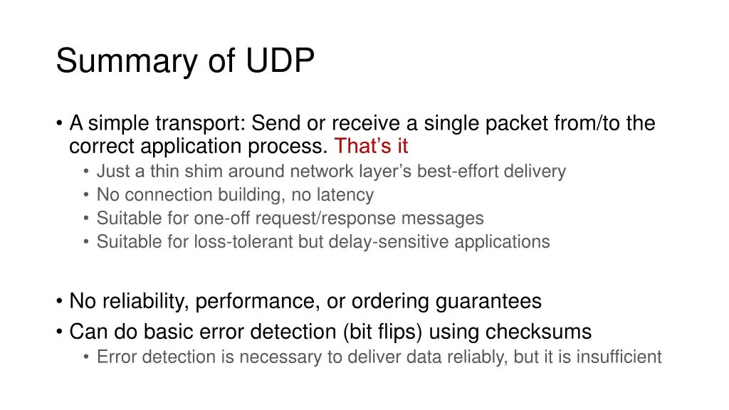 summary of udp