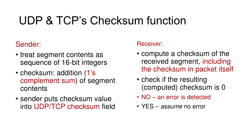 udp tcp s checksum function