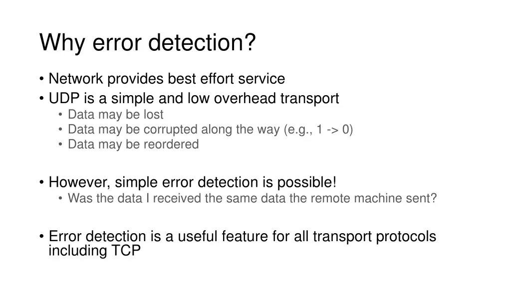 why error detection
