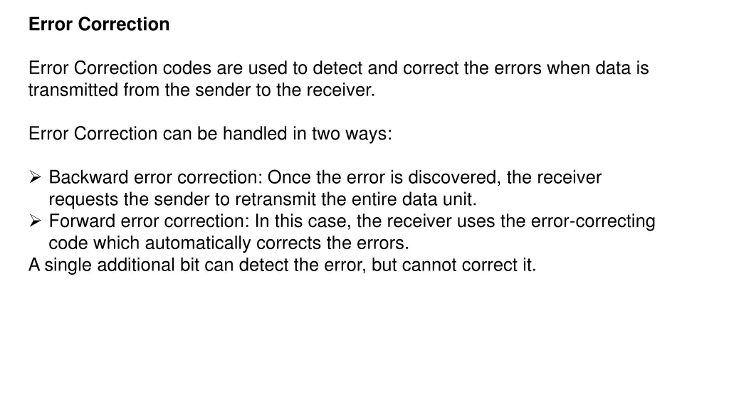 error correction